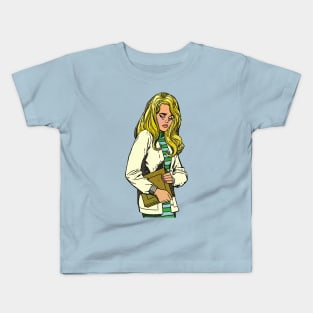 Vintage 60s Illustration Crying Girl Artwork Kids T-Shirt